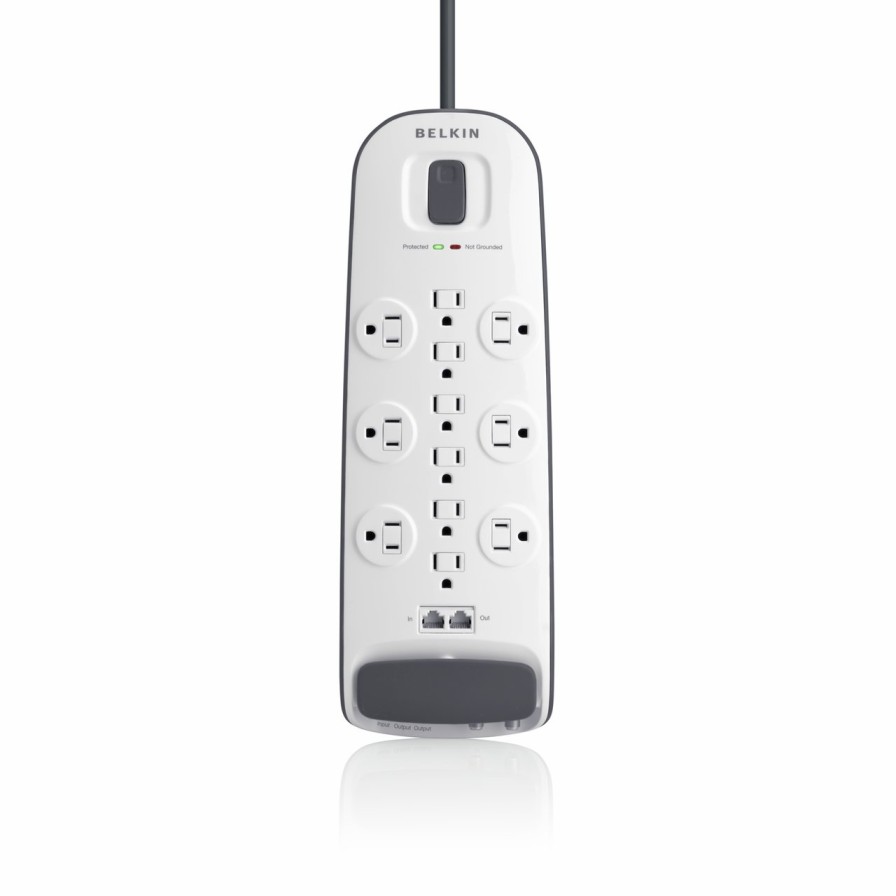 Surge Protectors & Power Strips Belkin | 12-Outlet Surge Protector With 8 Ft Power Cord And Ethernet, Cable/Satellite And Telephone Protection