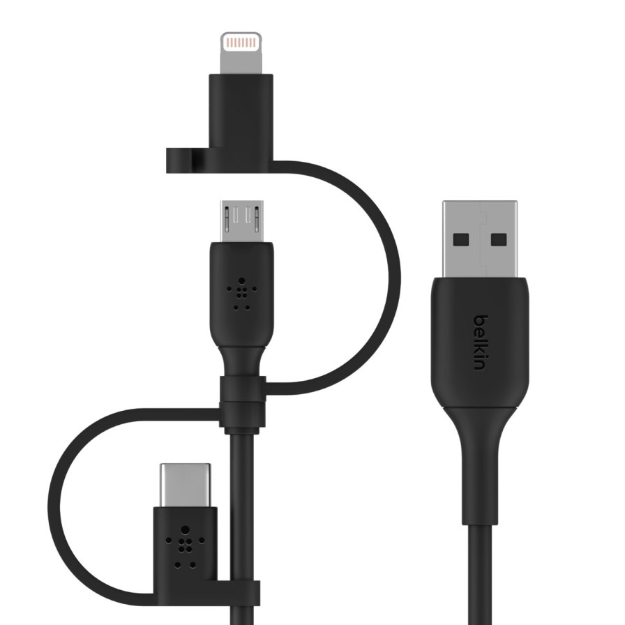 Cables Belkin | Boostcharge Universal Cable 15W (Usb-A Cable With Usb-C,® Micro-Usb And Lightning Connectors) 3.3-Foot Usb-A Cable With Usb-C,® Micro-Usb And Lightning Connectors