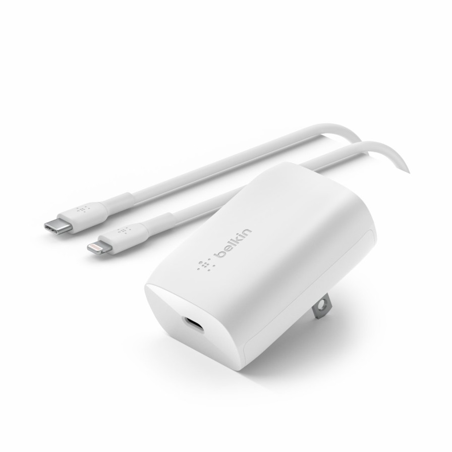 Chargers Belkin | Boostcharge Usb-C® Pd 3.0 Pps Wall Charger 30W + Usb-C® Cable With Lightning Connector