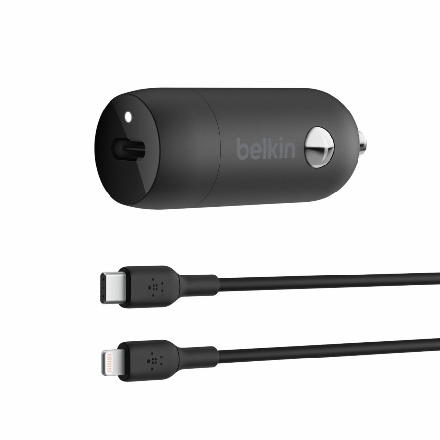 Chargers Belkin | Boostcharge 30W Usb-C Car Charger + Usb-C To Lightning Cable