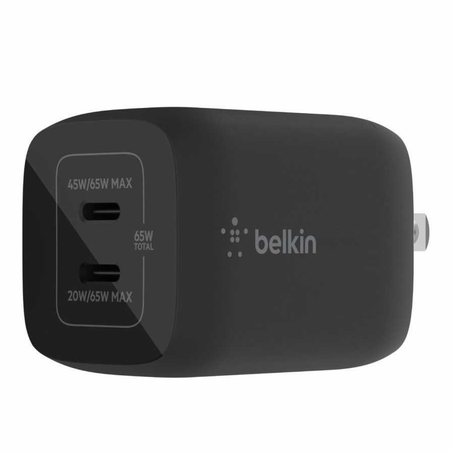 Chargers Belkin | Boostcharge Pro Dual Usb-C Gan Wall Charger With Pps 65W