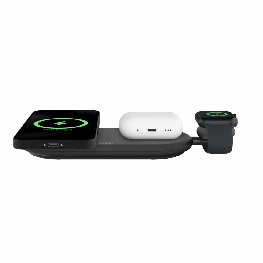 Chargers|MagSafe & Magnetic Accessories Belkin | Boostcharge Pro 3-In-1 Magnetic Wireless Charging Pad With Qi2 15W