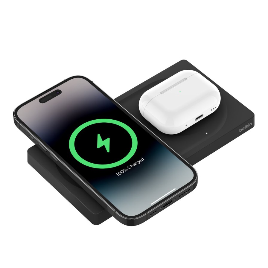 Chargers|MagSafe & Magnetic Accessories Belkin | Boostcharge Pro 2-In-1 Wireless Charging Pad With Official Magsafe Charging 15W