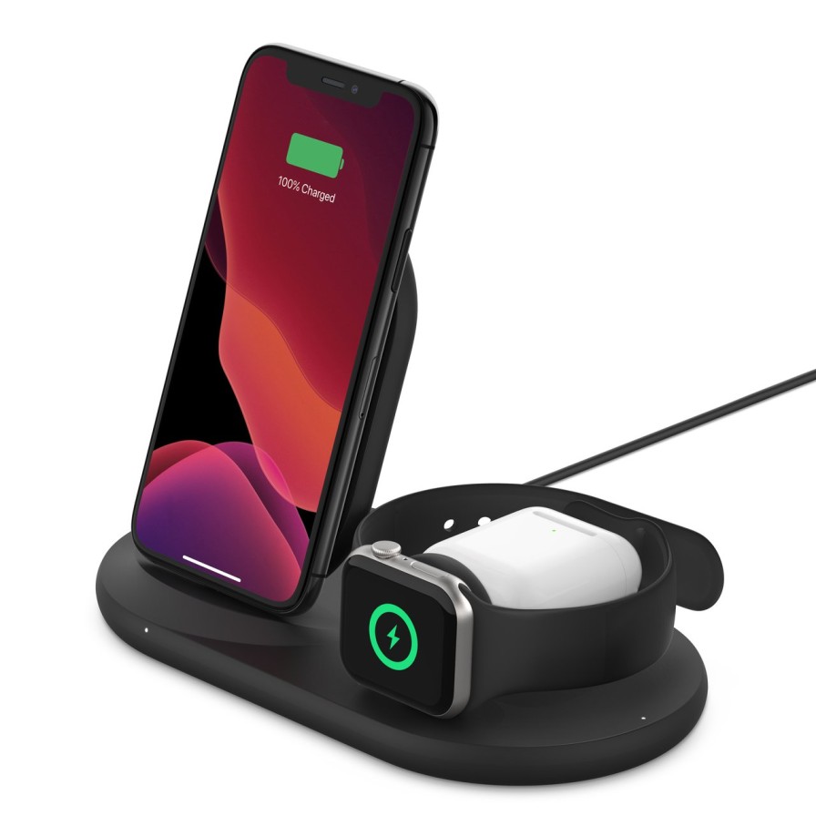 Chargers Belkin | Boostcharge 3-In-1 Wireless Charger For Apple Devices