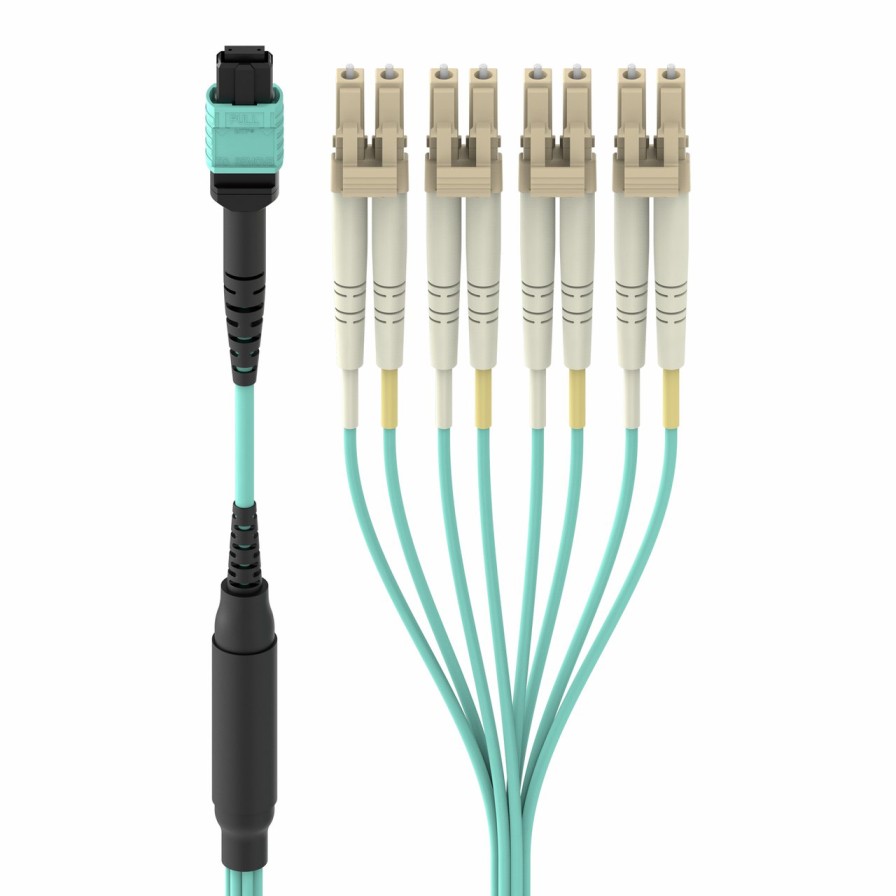 Cables Belkin | Mtp To Lc Fiber Optic Cable, 40Gb Aqua Multimode Mtp/8X Lc, 50/125, Om3, Plenum