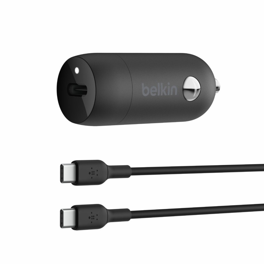 Chargers Belkin | Boostcharge 30W Usb-C Car Charger + Usb-C To Usb-C Cable