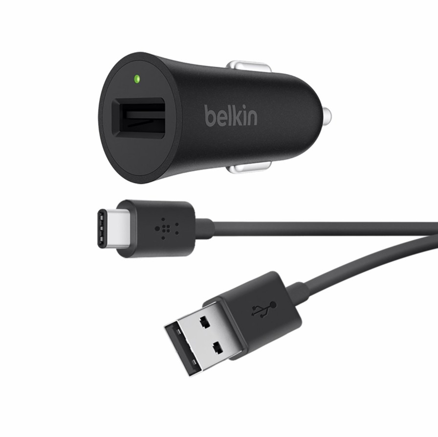 Chargers Belkin | Boostup Quick Charge 3.0 Car Charger With Usb-A To Usb-C Cable (Usb Type-C)