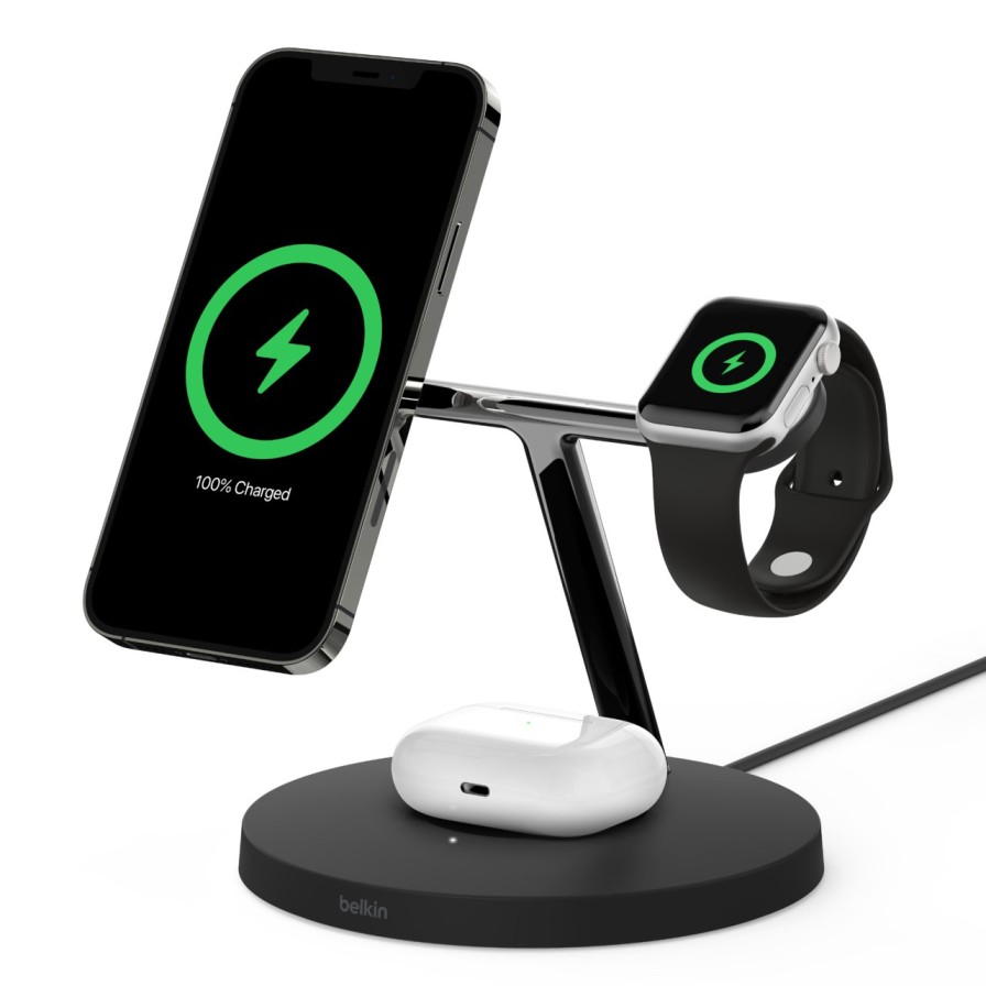 Chargers|MagSafe & Magnetic Accessories Belkin | Boostcharge Pro 3-In-1 Wireless Charger With Magsafe 15W