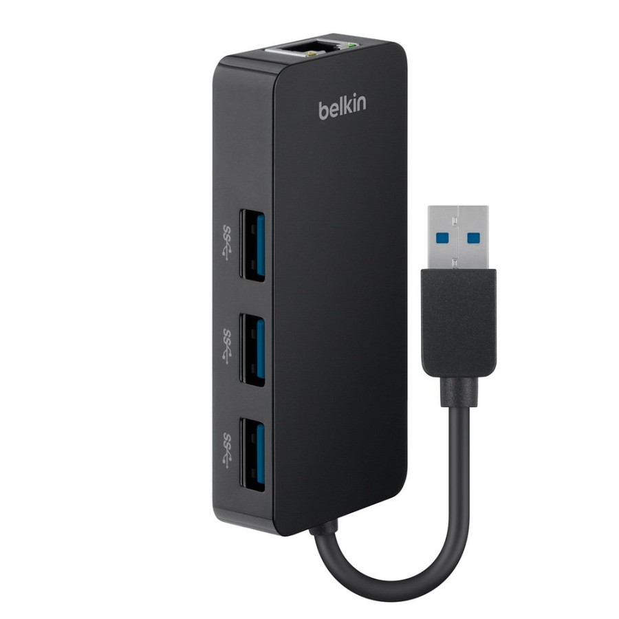 Adapters|Docks & Hubs Belkin | Usb 3.0 3-Port Hub With Gigabit Ethernet Adapter